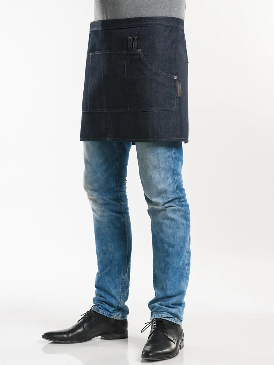 Grembiule multitasca in denim — Denim blu
