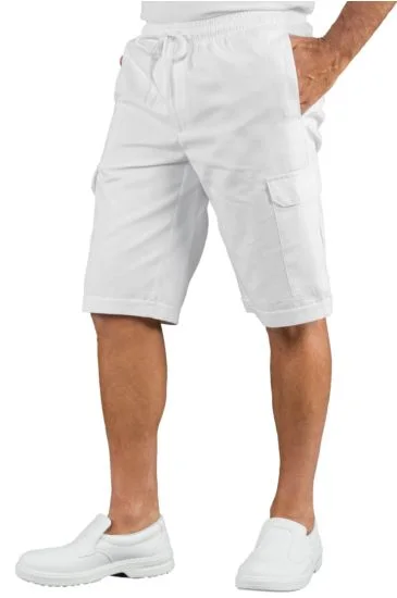 Pantacargo Short con elastico — Bianco
