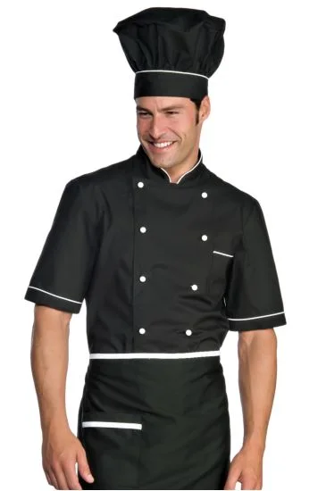 Giacca Cuoco Alicante Mezza Manica — Nero+bianco