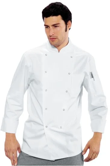 Giacca Cuoco Classica Bottoni a Pressione — Bianco