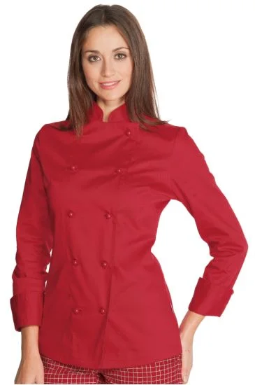 Giacca Lady Chef bottoni antipanico — Rosso