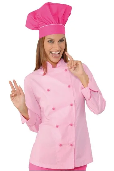Giacca Lady Chef bottoni antipanico — Rosa