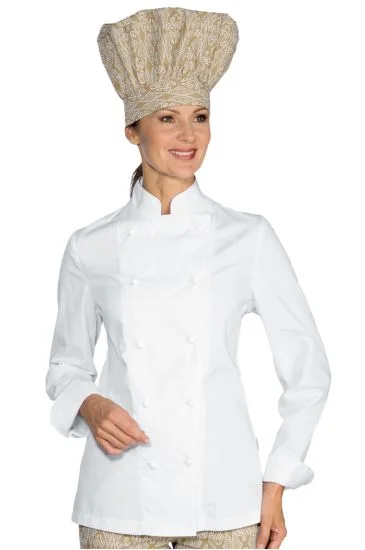Giacca Lady Chef bottoni antipanico — Bianco