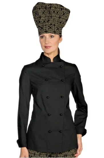 Giacca Lady Chef bottoni antipanico — Nero