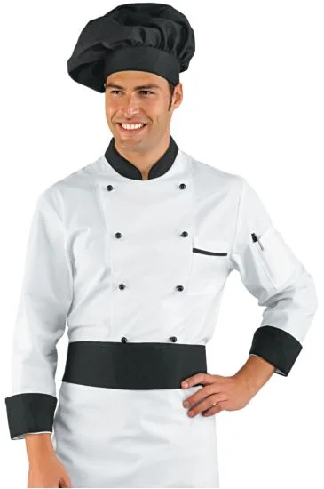 Giacca Cuoco Bicolore — Bianco+nero