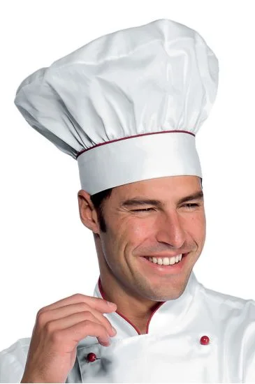 Cappello Cuoco — Bianco+rosso