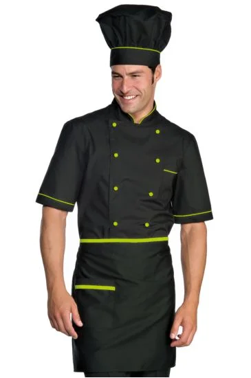 Grembiule Vita cm 70x46 con Tasca — Nero+verde Mela