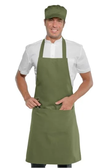 Grembiule Pettorina cm 70x90 con tasca arrotondata — Militare