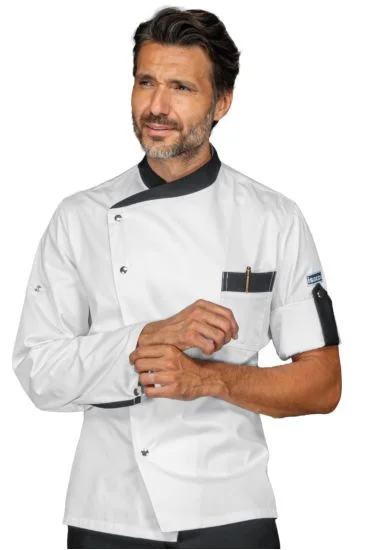 Giacca cuoco Manhattan — Bianco+nero