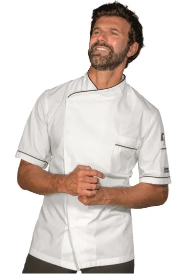 Giacca cuoco Dubai — Bianco+nero