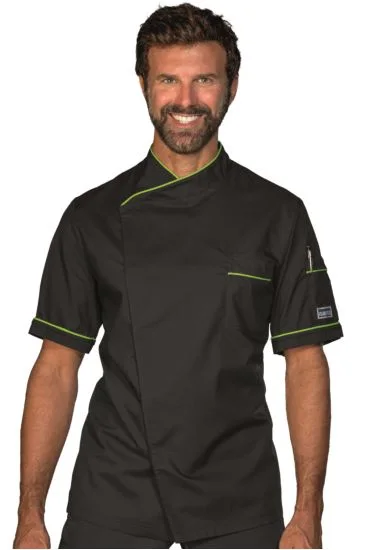 Giacca cuoco Dubai — Nero+verde Mela