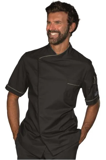Giacca cuoco Dubai — Nero+grigio