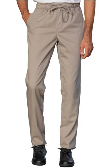 Pantalone slim zip unisex — Tortora