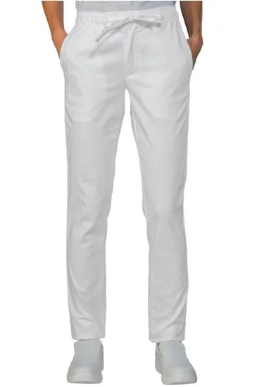 Pantalone slim zip unisex — Bianco