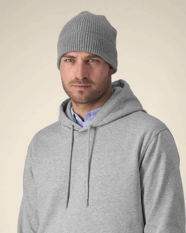 Fisherman Beanie — Mid Heather Grey