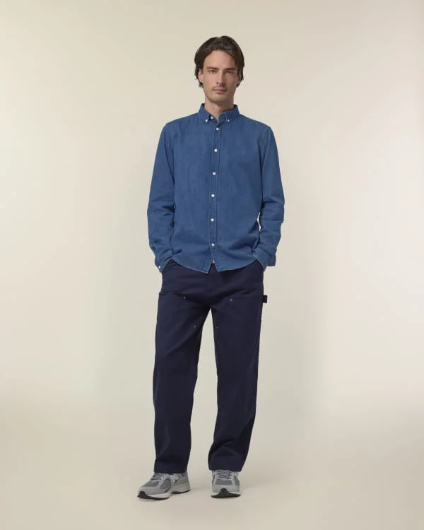 Stanley Denim Shirt — Mid Wash