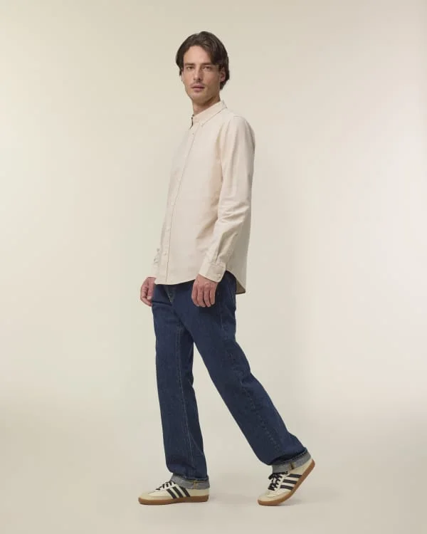 Stanley Oxford Shirt — Beige Oxford