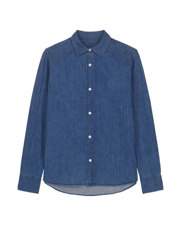 Stella Denim Shirt — Mid Wash